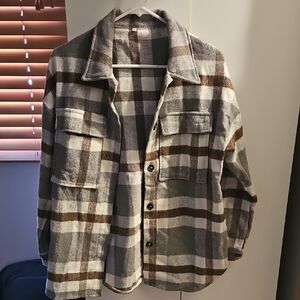 Plaid Button-Up Shacket